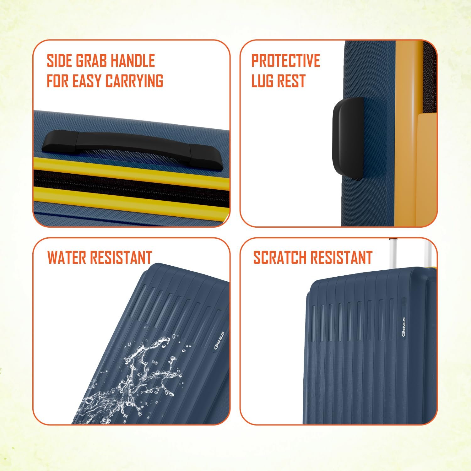 Safari Genius Alley 66cm Medium Size Check-in Trolley Bag Hard Case Polypropylene, 4 Spinner Wheels, 360 Degree Wheeling Luggage, Travel Bag, Suitcase for Travel, Trolley Bags for Travel, Navy - Image 6