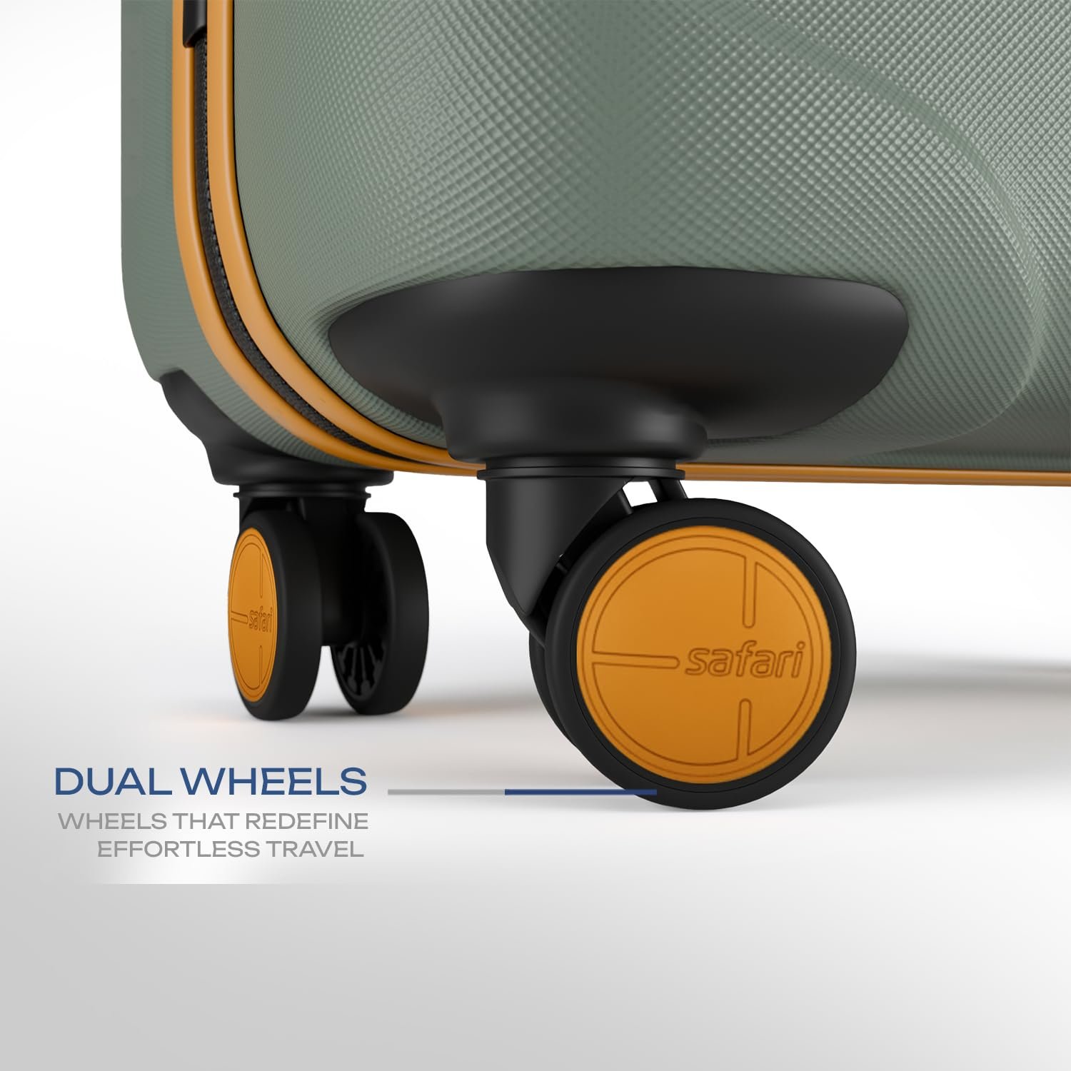 Safari Crescent 8 Wheels Cabin Trolley Bag, Hard Case Polycarbonate with 360 Degree Wheeling System Luggage, Suitcase for Travel, Thyme Green, 56cm, Small - Image 3