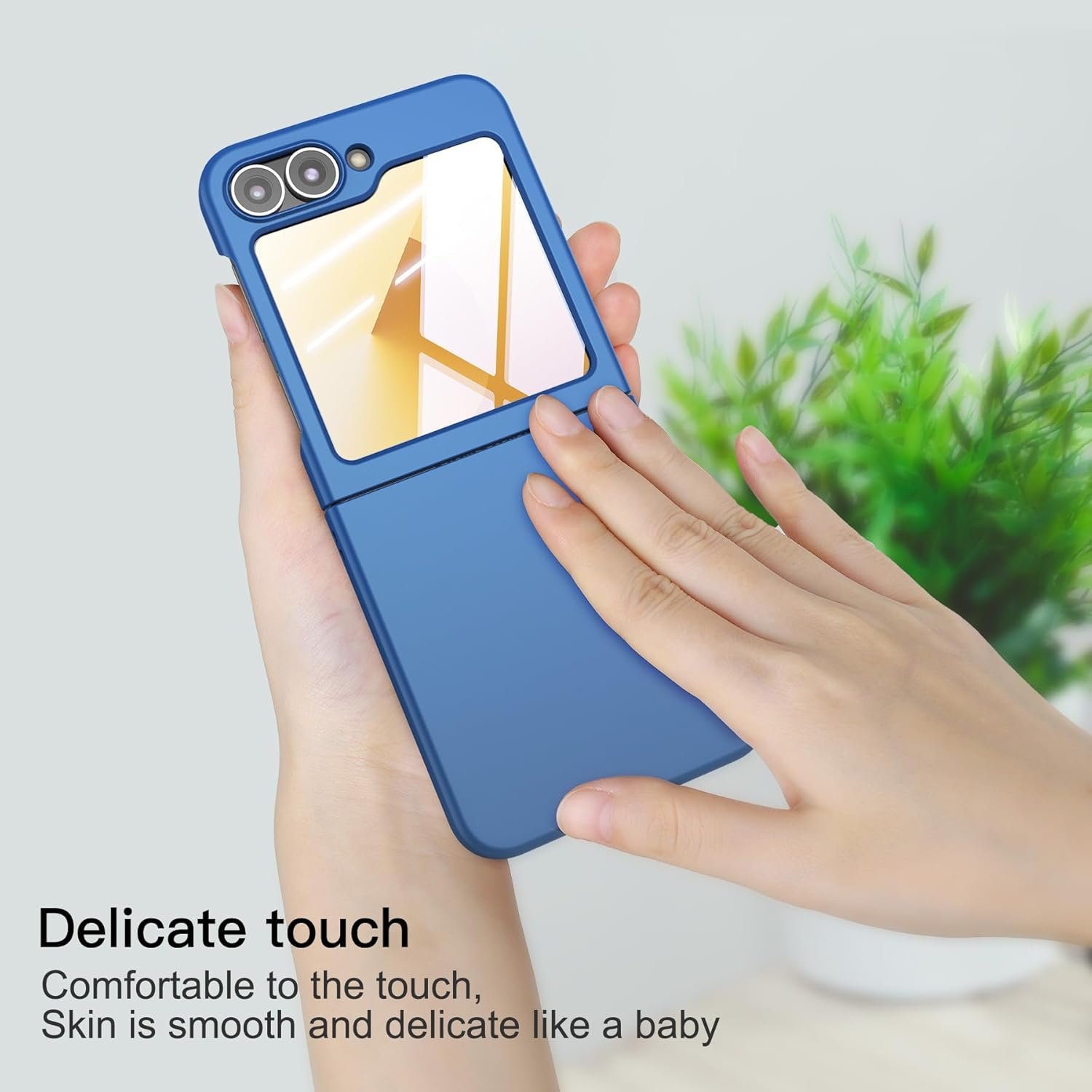 Foluu Slim Fit Case for Samsung Galaxy Z Flip 6, with Front Built-in Screen Protector, Ultra Thin Matte PC Protective Cover for Samsung Galaxy Z Flip6 5G 2024 (Blue) - Image 4