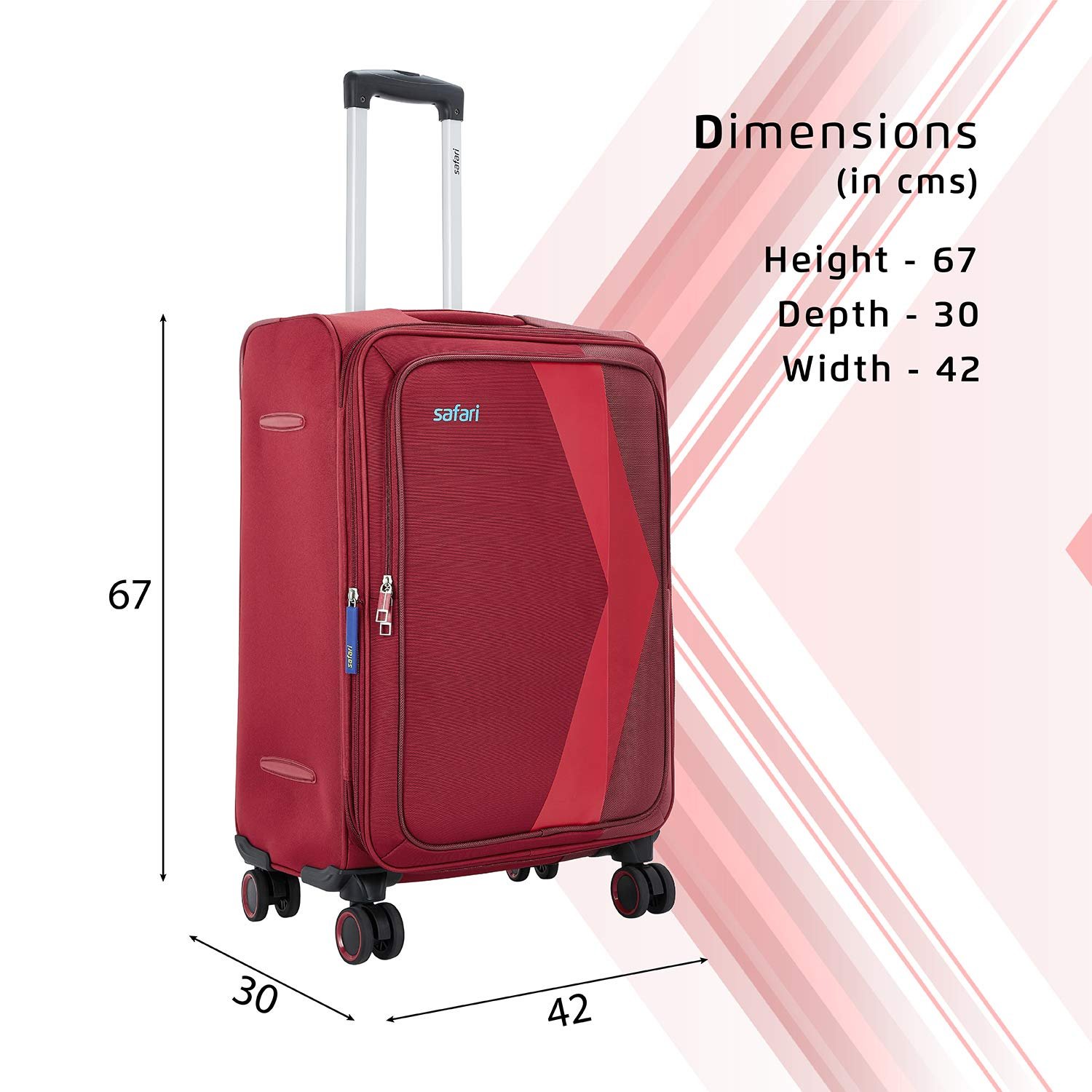 Safari Polyester Soft 26 Cms Luggage- Suitcase(Rapid674Wred_Red) - Image 9