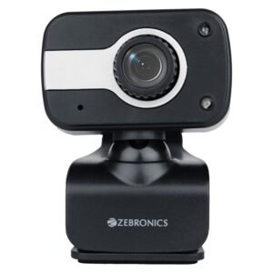 Zebronics Zeb-Crystal Clear Web Camera, 0.3 MP with USB with 3P Lens,Built-in Microphone,Auto White Balance,Night Vision and Manual Switch for LED (Black)