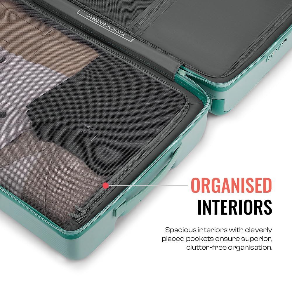 Urban Jungle by Safari, The Lumolite Light Weight Medium (65cm) Check in Trolley, 74L Capacity Hard Sided Polycarbonate Suitcase,TSA Approved Lock, 8 Silent Wheels (Olive) - Image 4