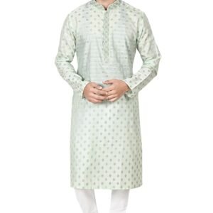 DOORZI “Men’s Cotton khaddi Embroidery Design Kurta Ethnic Indian Traditional Kurta for Wedding, Gift,Puja & Party | Long Sleeve Regular Fit Kurta