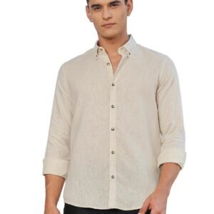 Thomas Scott Mens | Solid | Premium Irish Linen | Full Sleeve | Button Down Collar | Casual | Shirt for Men