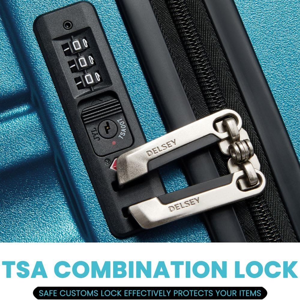 DELSEY PARIS Tiphanie 66 cms Medium Check-in Polycarbonate Hardsided 8 Wheels Spinner Luggage/Suitcase/Trolley Bag for Travel with TSA Lock- Blue - Image 5