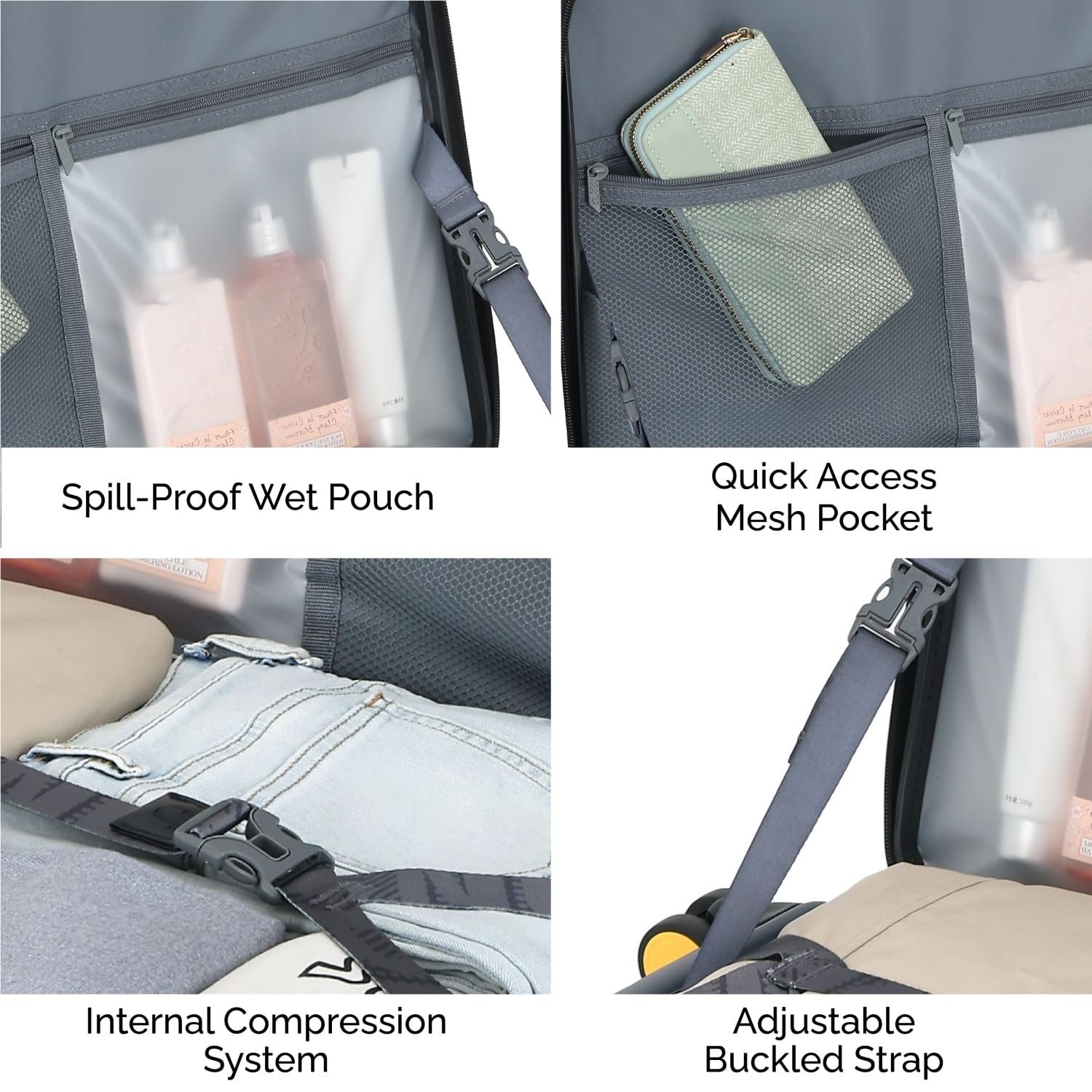 Urban Jungle by Safari Hold-All Premium Top-Open Medium (67 cm) Trolley Bag, Polycarbonate Check-in Suitcase with 8 Silent Wheels & TSA Lock, Hardside Travelling Luggage for Both Men & Women (Yellow) - Image 8