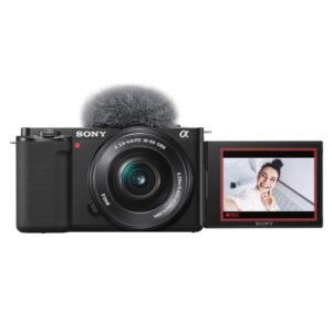 Sony Alpha ZV-E10L 24.2 Mega Pixel Interchangeable-Lens Mirrorless vlog Camera with 16-50 mm Lens, Made for Creators | APS-C Sensor | Advanced Autofocus | Clear Audio & 4K Movie Recording – Black