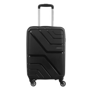 American Tourister Cabin Trolley Bag for Travel | Upland Spinner 55 Cms Polypropylene Hardsided Small Luggage Bag | 4 Wheel Suitcase for Travel | Trolley Bag for Travelling, Black