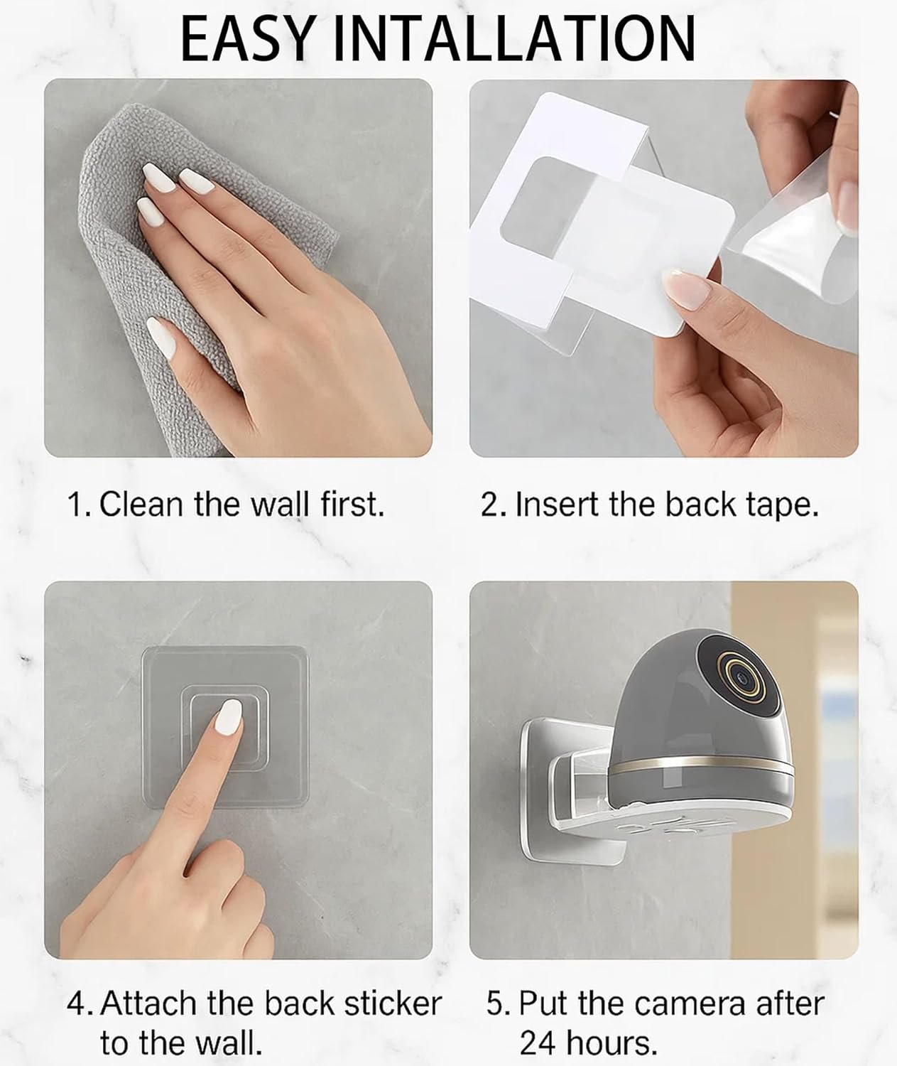 4 Pcs CCTV Camera Stand Wall Mount, Camera Stand for Wall, Transparent Camera Mounting Bracket, Wall Mount Camera Shelf for Security, Pet Monitors - Image 2