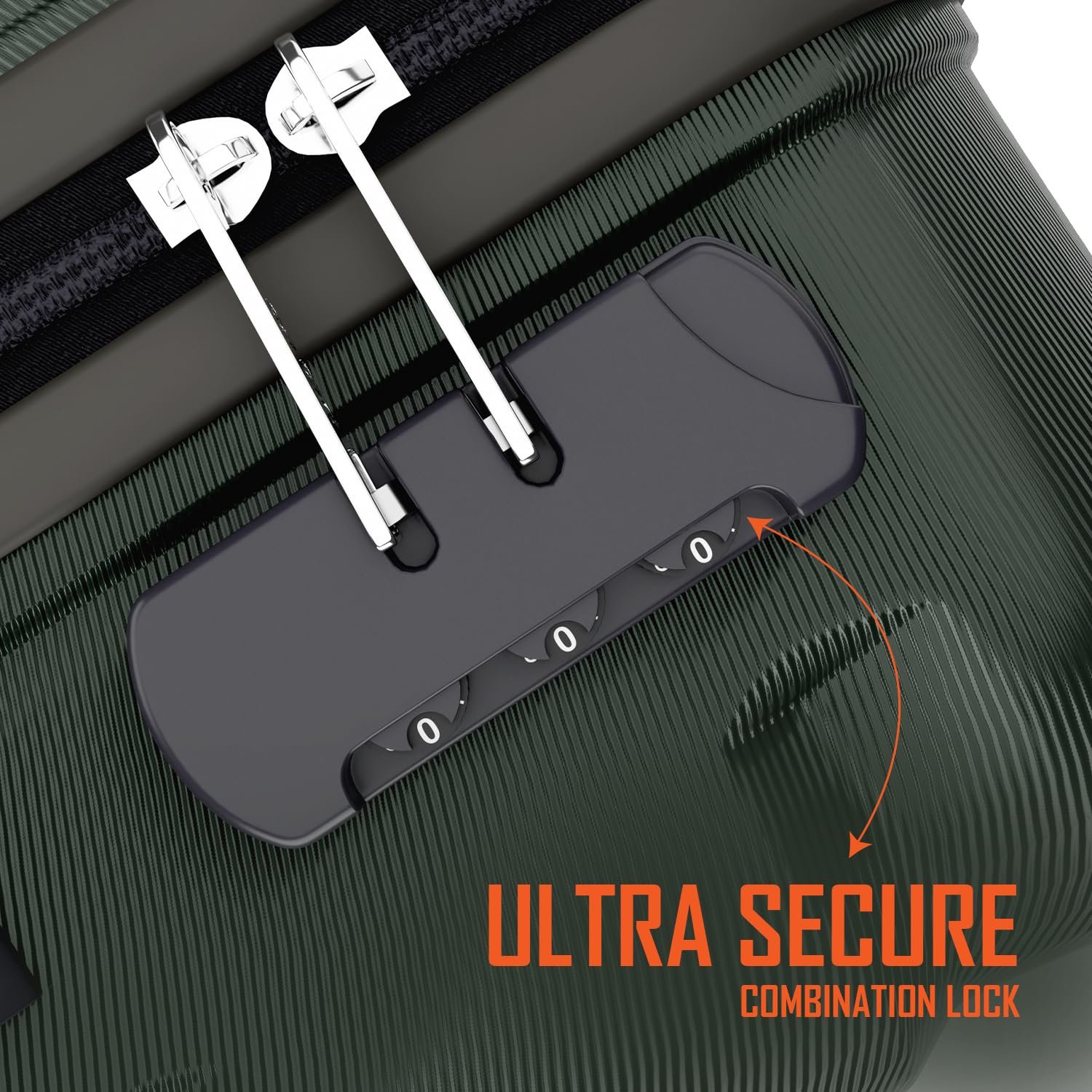 Safari Genius Fortis 66cm Medium Size Check-in Trolley Bag Hard Case Polycarbonate, 4 Spinner Wheels, 360 Degree Wheeling Luggage, Travel Bag, Suitcase for Travel, Trolley Bags for Travel, Green - Image 4