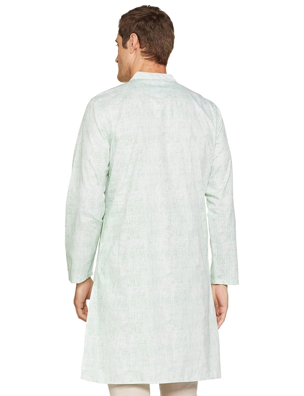 Amazon Brand - Symbol Men's Solid Cotton Printed Long Kurta (Regular Fit) - Image 2