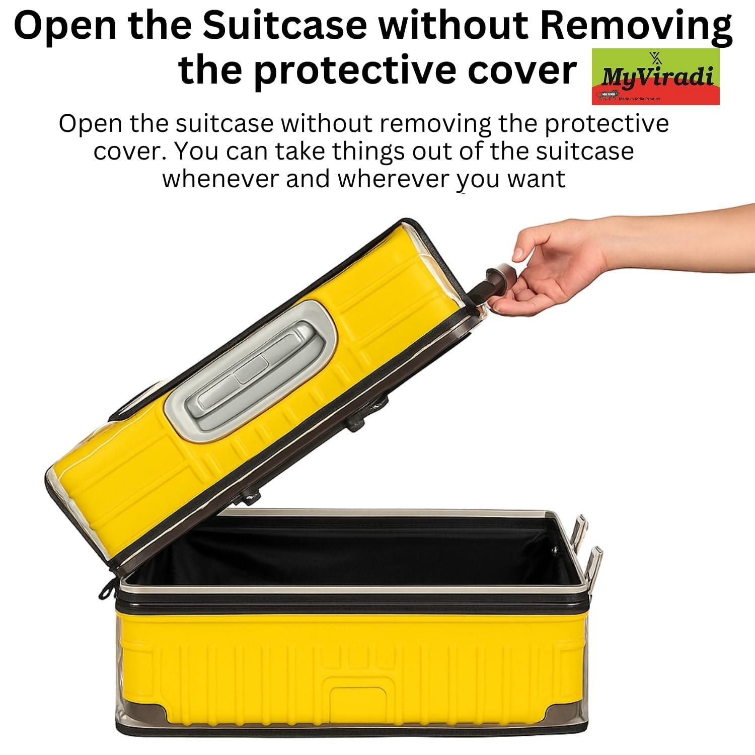 Trolley PVC Cover Luggage Bag Polyester | Trolley Bags | Suitcase | Travel | Protector | Washable| Anti-Scratch for Hard (Transparent, Small,Medium,Large, 20+24+28) - Image 4