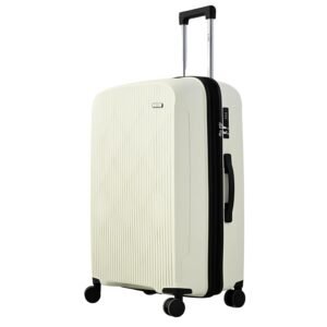 CAGE 8 Wheels Trolley Bag Hard Case Polypropylene 360 Degree Wheeling System Luggage, Trolley Bags for Travel, Suitcase for Travel (Ink Ginger, Cabin | 55 Cm | Small)