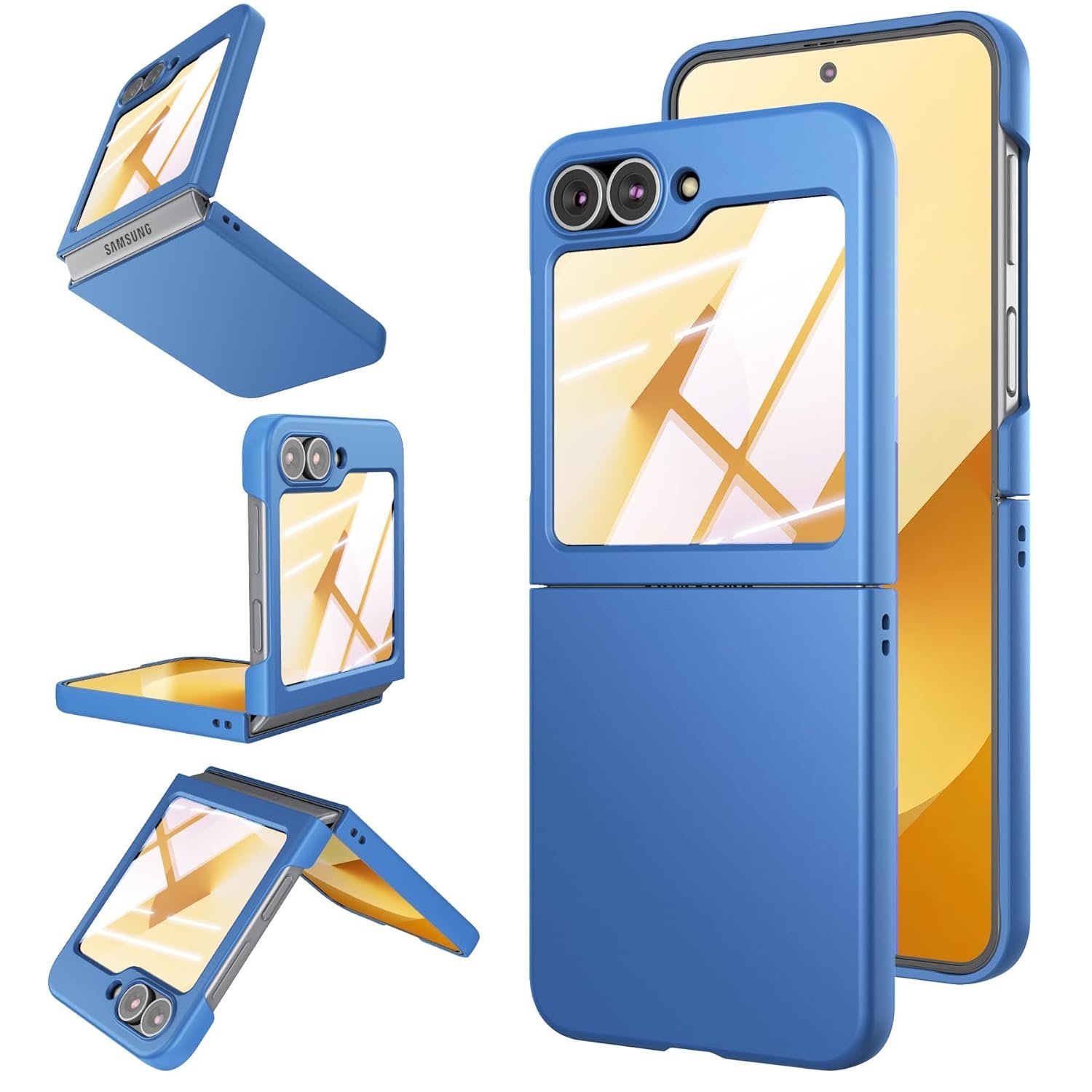 Foluu Slim Fit Case for Samsung Galaxy Z Flip 6, with Front Built-in Screen Protector, Ultra Thin Matte PC Protective Cover for Samsung Galaxy Z Flip6 5G 2024 (Blue) - Image 9