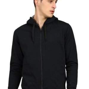 Alan Jones Clothing Men’s Solid Zipper Hooded Sweatshirt | Ribbed Hem, Lined Hood, Side Pockets, Durable Zip | Multiple Colors