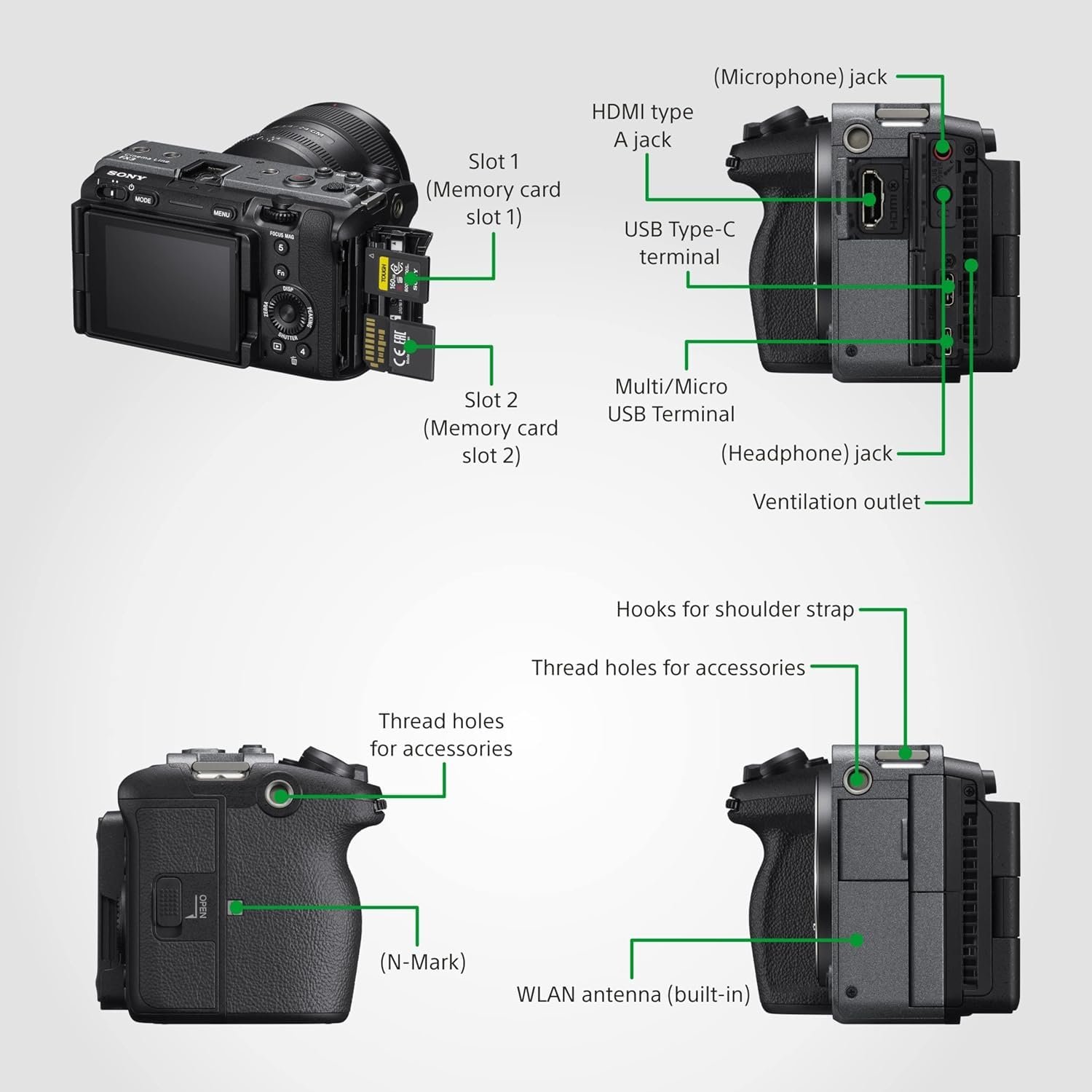 Sony FX3A Cinema Line Full-Frame Camera | 4K 120P | Compact & Lightweight | Made for Filmmakers | Cinematic Shots + Rechargeable Battery (NP-FZ100) - (Grey) - Image 13