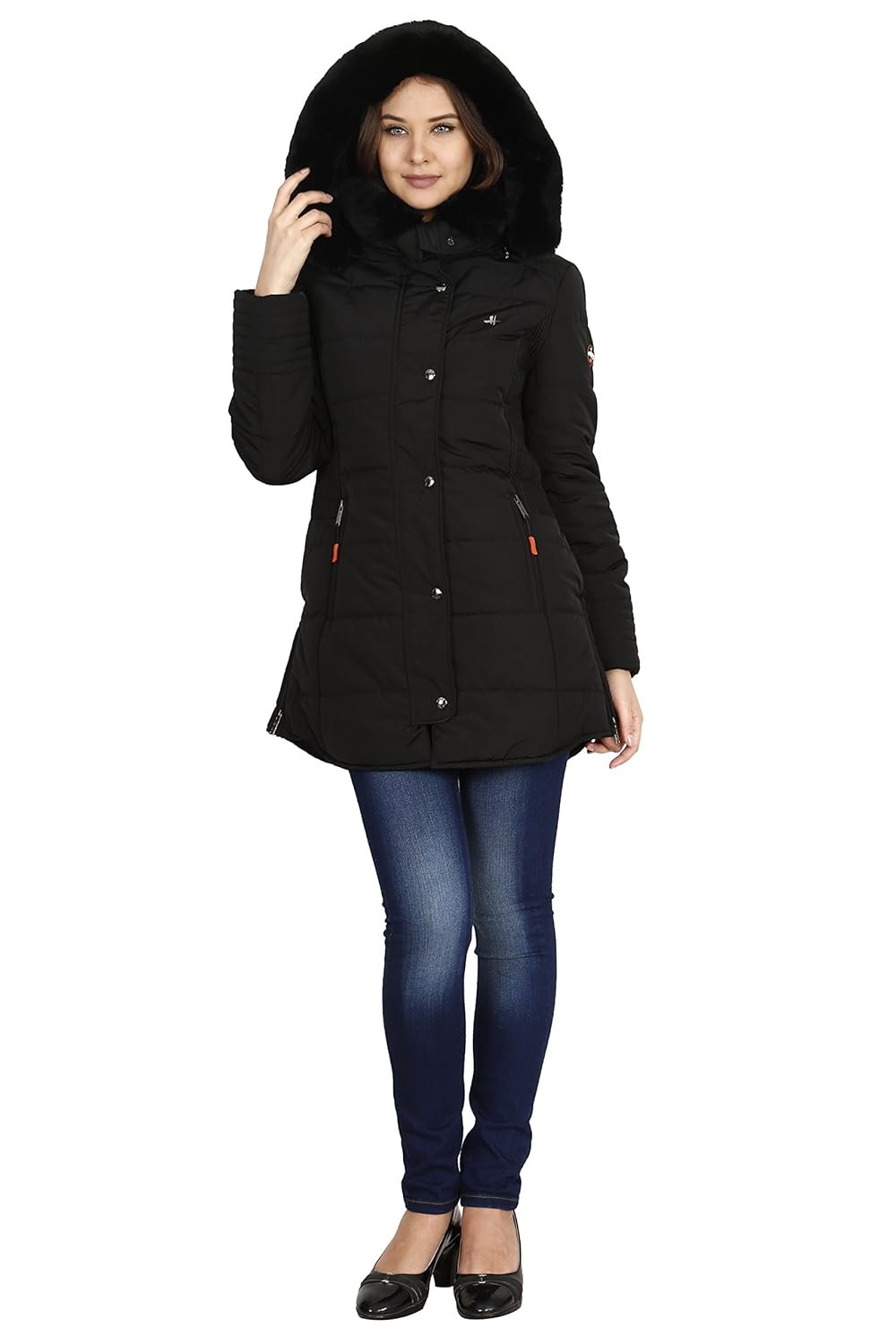 HIVER Women's Nylon Jacket Water Proof Full-Sleeved Winter Jacket with Hood for Minus Degree - Image 8