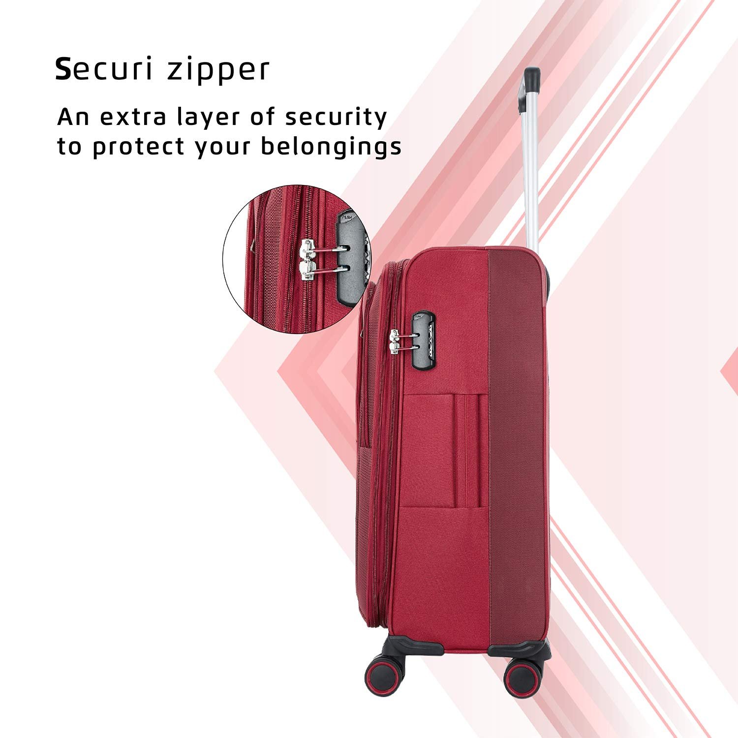 Safari Polyester Soft 26 Cms Luggage- Suitcase(Rapid674Wred_Red) - Image 5