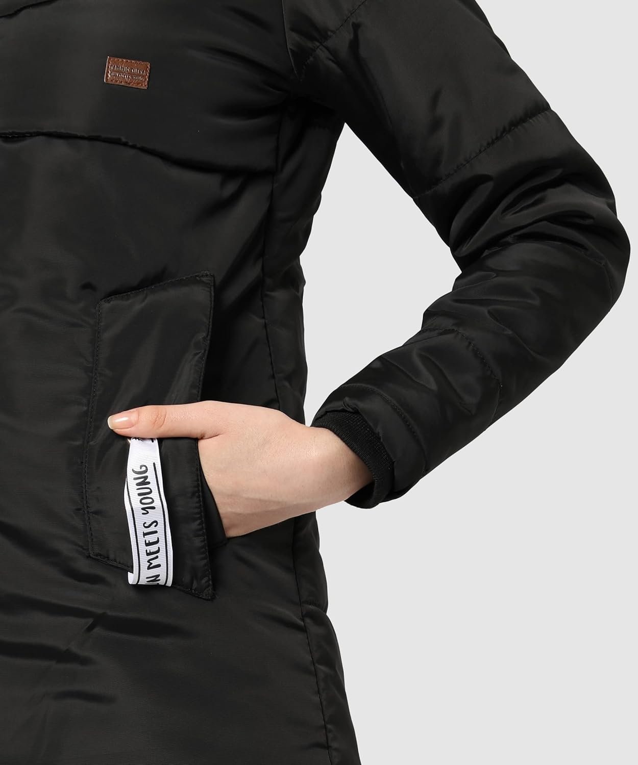 Campus Sutra Women's Polyester Standard Length A-Line Coat - Image 8