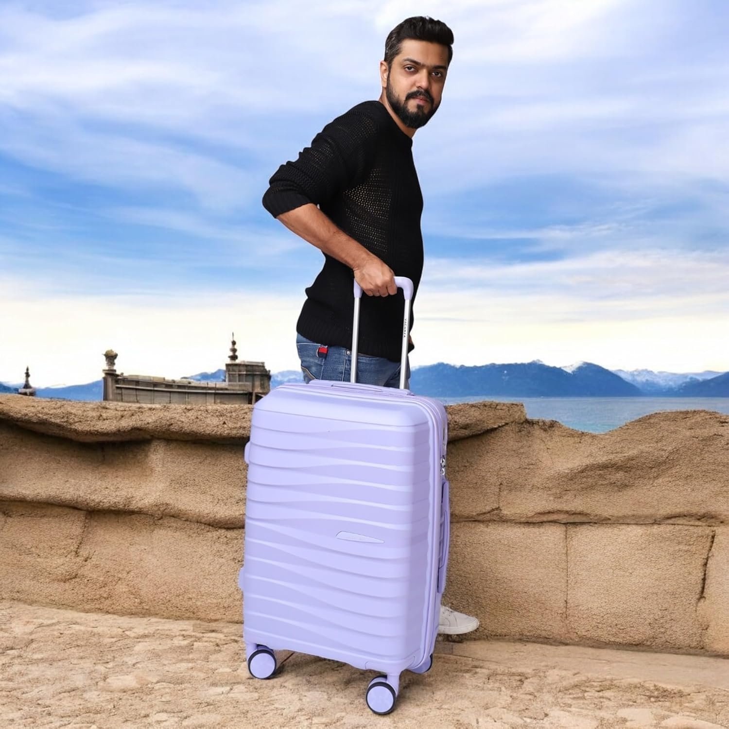 Vacanza Series 2 Polypropylene Unbreakable Hard-Sided Check-in Luggage Trolley Bag with TSA Lock | Purple 65 cm - Image 2