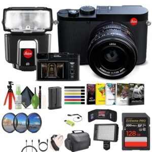 Leica Q3 Compact Digital Camera, 60MP Full Frame BSI CMOS Sensor, Summilux 28mm f/1.7 Prime Lens 8K Video and Photography Recording Camera Bundle with Camera Bag +