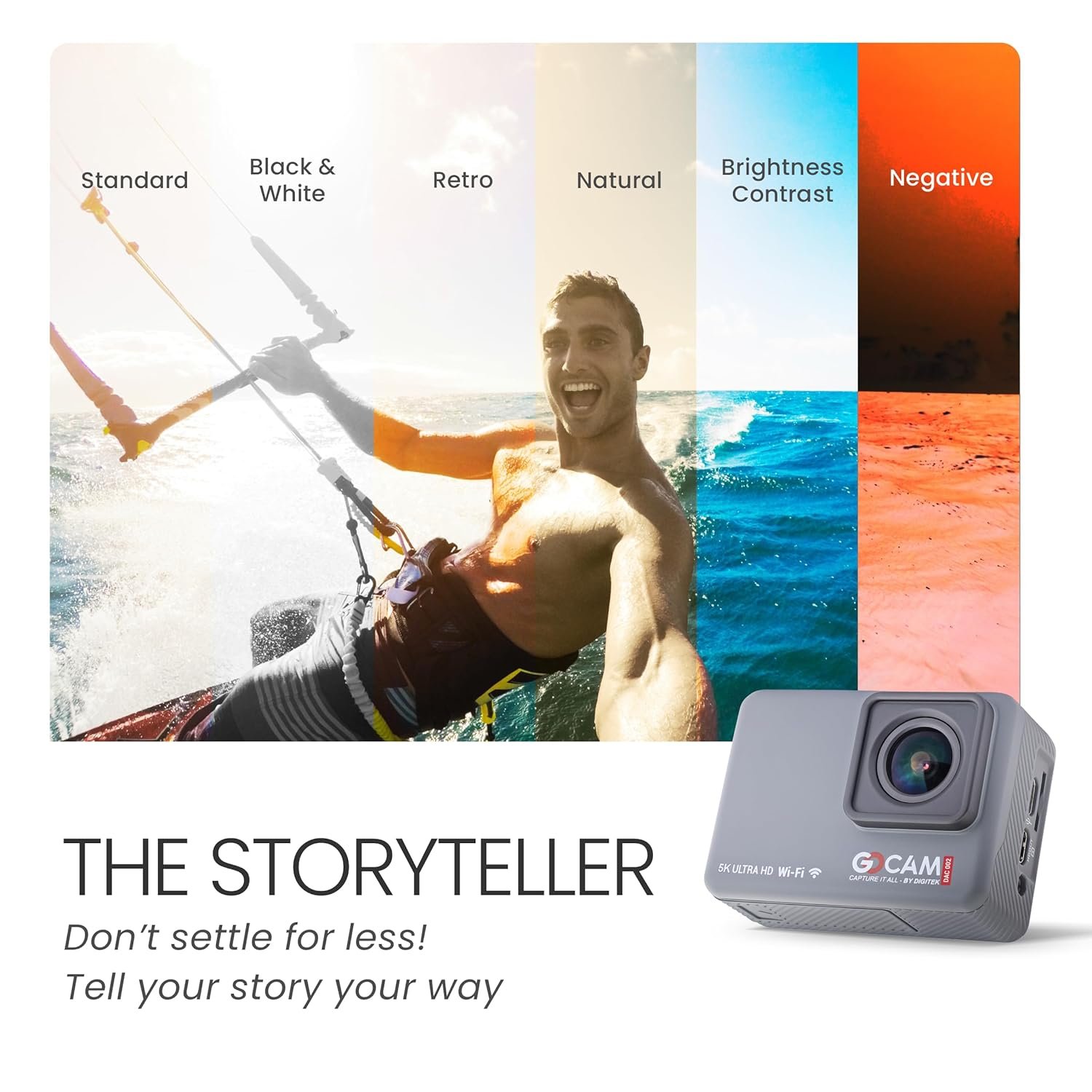 Digitek DAC 002 5K Ultra HD Action Camera - 24MP, 100ft Waterproof, 128GB Support, Dual 1350mAh Batteries, EIS Stabilization, HDMI Output, Inbuilt & External Mic, Speaker - Perfect for Adventure! - Image 5