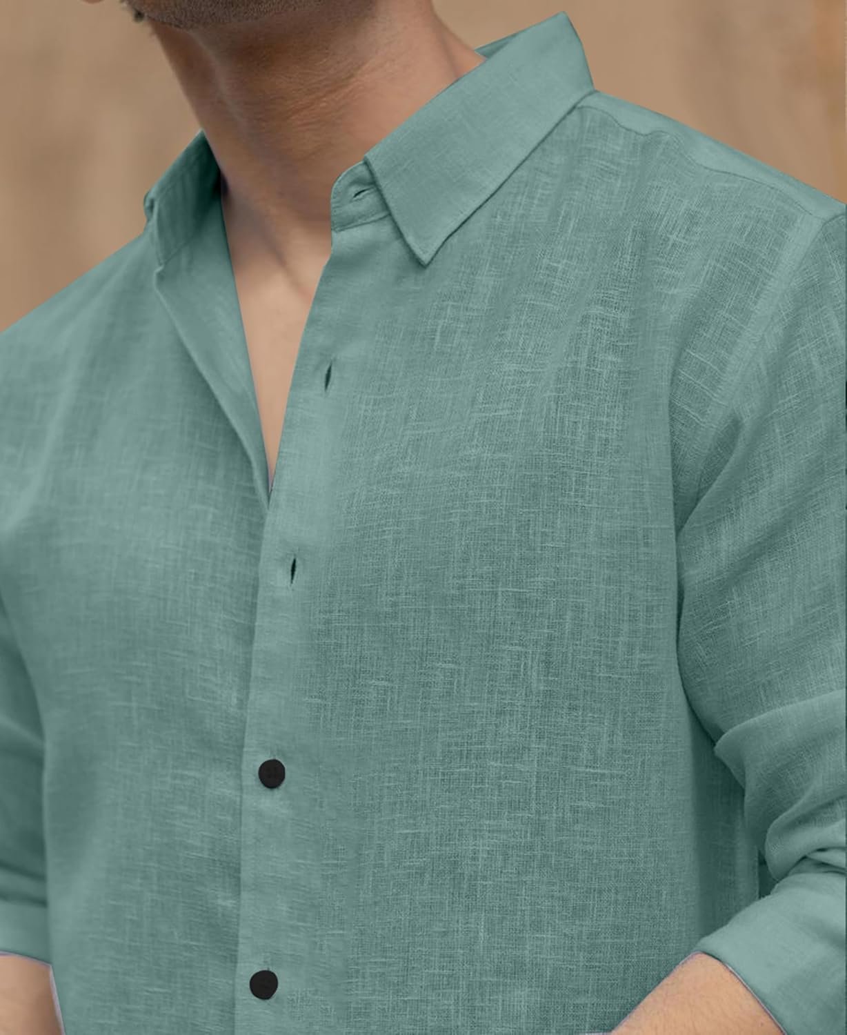 D&B Trends Men’s Cotton Linen Full Sleeve Shirt – Casual & Formal, Breathable Summer Shirt for Men, Regular & Slim Fit Button‑Down Linen Cotton Blend - Image 2