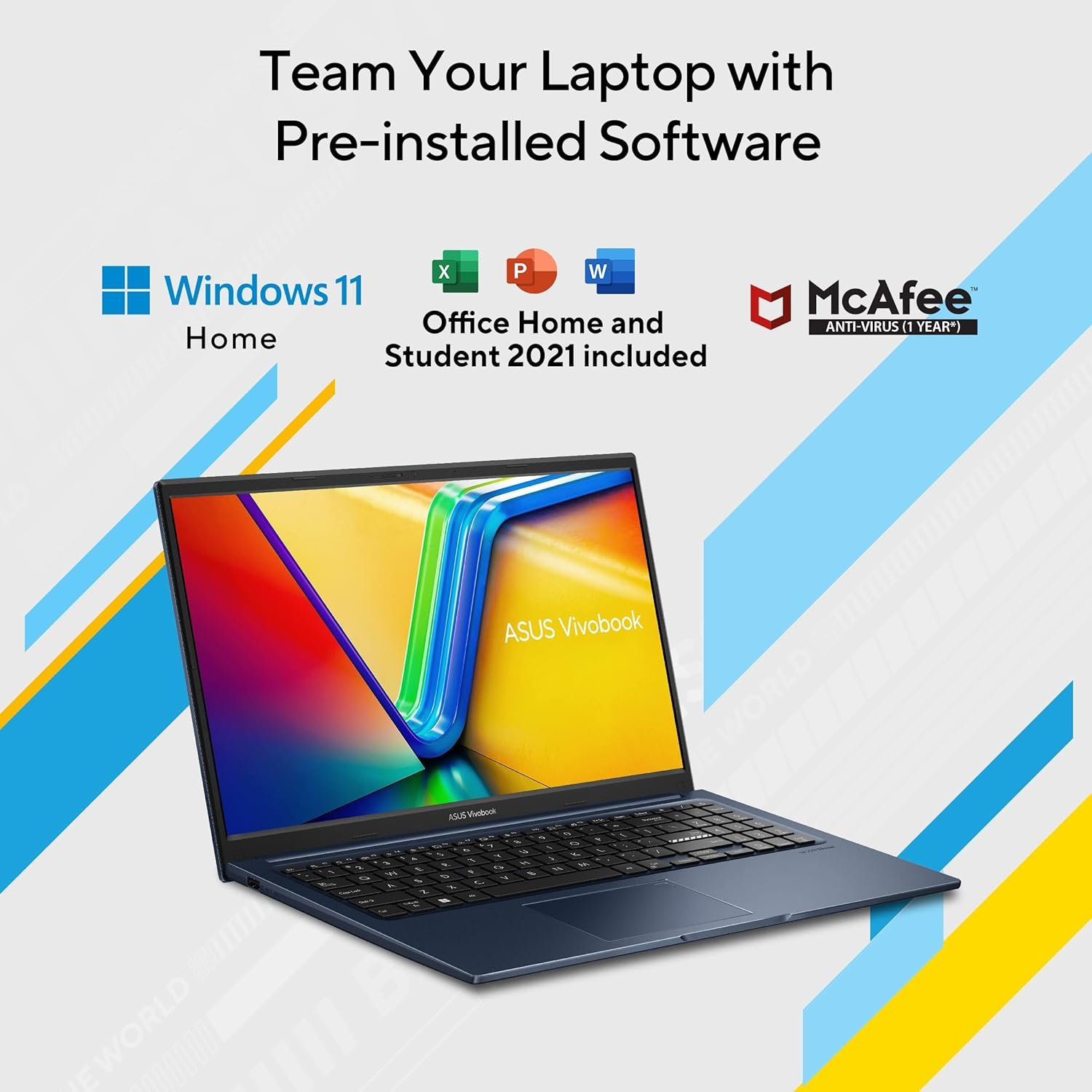 ASUS Vivobook 15,13th Gen,Intel Core i5-1335U,FingerPrint Sensor(Intel Iris Xᵉ iGPU/16GB RAM/512GB SSD/FHD/15.6"/60Hz/Chiclet Keyboard/42WHrs/Windows 11/Office 2021/Quiet Blue/1.70 kg) X1504VA-NJ543WS - Image 11