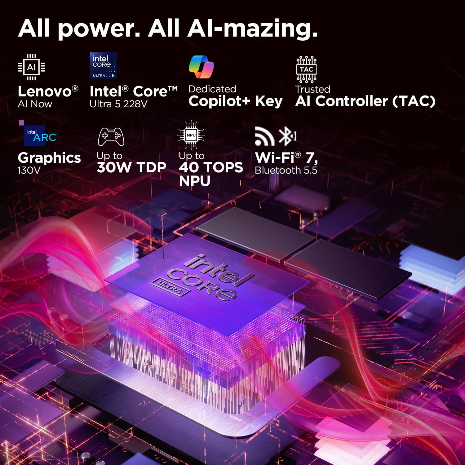 Lenovo Yoga Slim 7 Aura Edition Intel Core Ultra 5 228V,Copilot+ AI PC(32GB RAM/1TB SSD/14(35.5cm) WUXGA OLED AI Now/40 Tops/Windows 11/Office Home 2024/1Yr ADP/Grey/1.19Kg), 83JX001LIN AI Laptop - Image 6