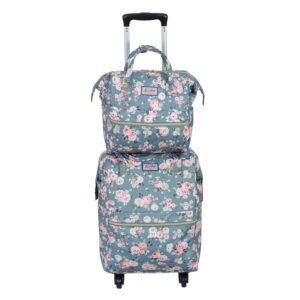 NFI essentials Nylon Travel Trolley Bag Duffle Dual Function Travelling Trolley & Backpack Storage Bag for Women Turn Baby Daiper Backpacks (Set 2)