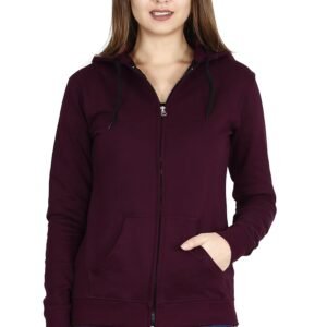 FLEXIMAA Women’s Cotton Full Zipper Sweatshirt Hoodies with Kangaroo Pocket