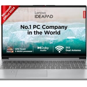 Lenovo IdeaPad 1 AMD Ryzen 5 5625U 15.6 inch (38.5cm) FHD Laptop (16GB RAM/512GB SSD/Windows 11/Office Home 2024/3 Month Game Pass/Grey/1.6Kg), 82R4011CIN
