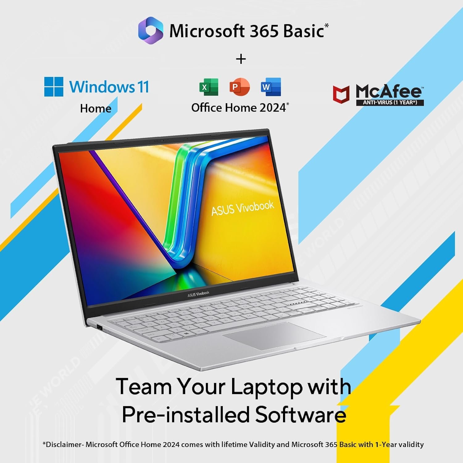 ASUS Vivobook 15, Intel Core i3 13th Gen 1315U, 8GB RAM, 512GB SSD, FHD 15.6", Windows 11, Office Home 2024, Cool Silver, 1.7Kg, X1504VA-NJ3320WS, Intel UHD iGPU, M365 Basic (1Year)* Laptop - Image 9