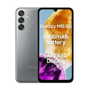 Samsung Galaxy M15 5G (Stone Grey,4GB RAM,128GB Storage)| 50MP Triple Cam| 6000mAh Battery| MediaTek Dimensity 6100+| 4 Gen. OS Upgrade & 5 Year Security Update| Super AMOLED Display| Without Charger
