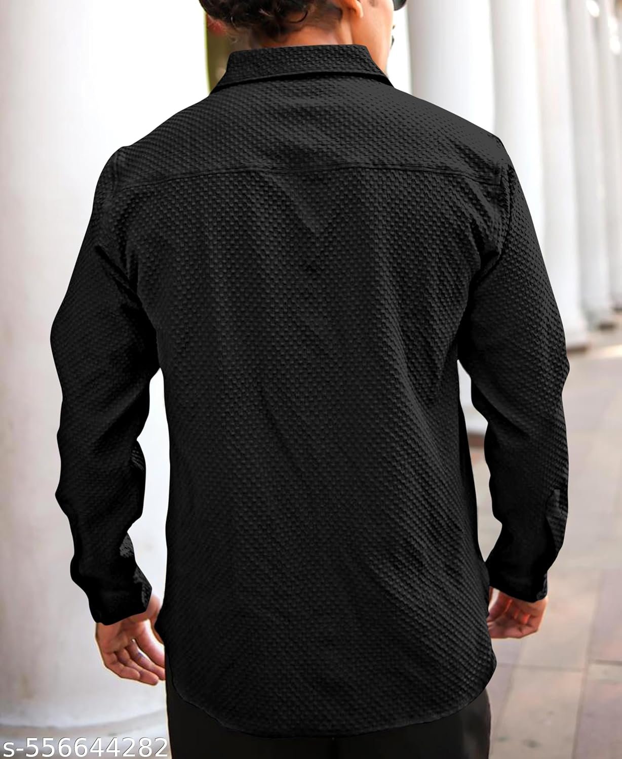 D&B Trends Men’s Full Sleeve Casual Shirt | Premium Textured Solid Shirt | Regular Fit Wrinkle Free Cotton Blend | Stylish Branded Shirt for Office, Party, Wedding - Image 3