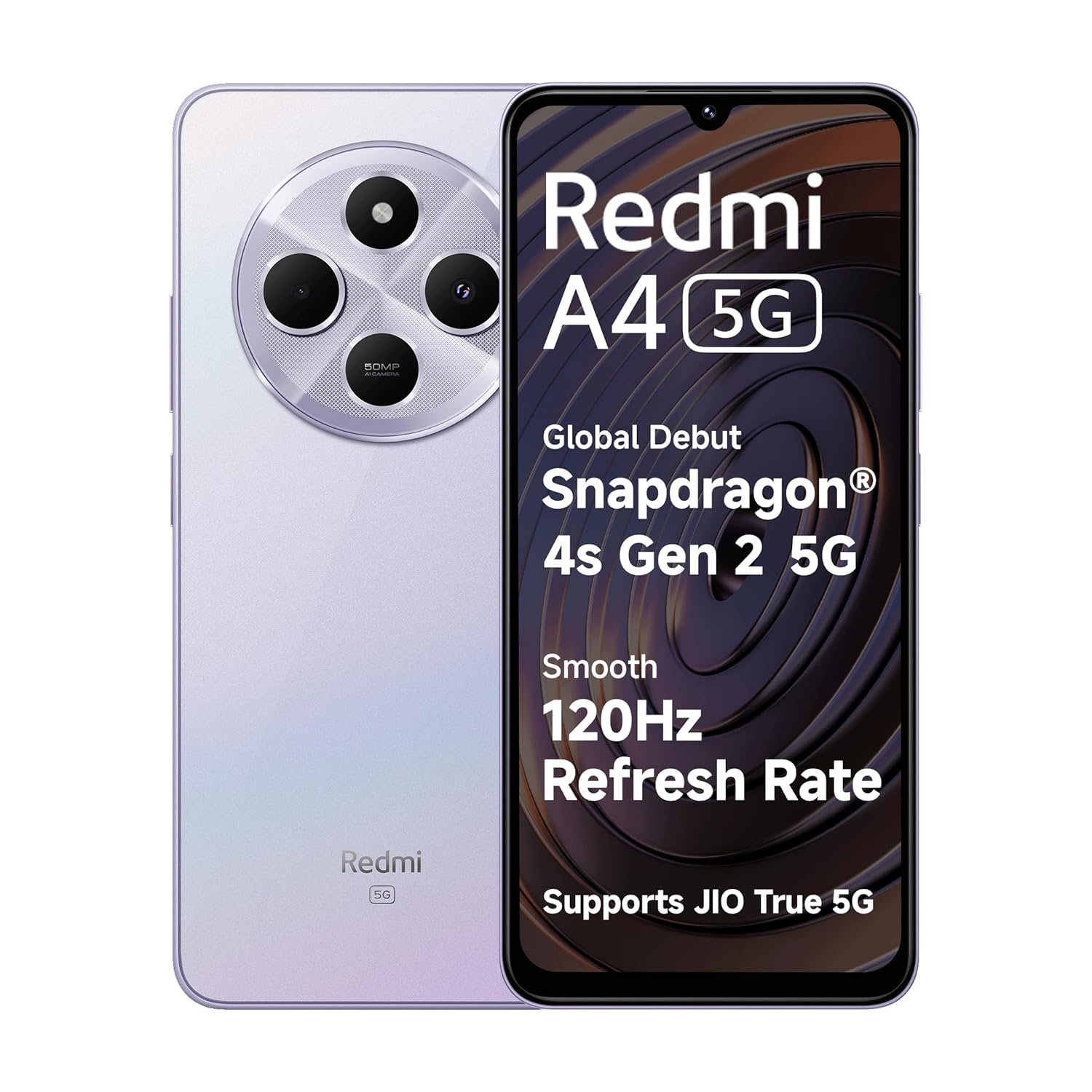 Redmi A4 5G (Sparkle Purple, 4GB RAM, 128GB Storage) | Segment Largest 6.88in 120Hz | 50MP Dual Camera | 18W Fast Charging | Charger in The Box
