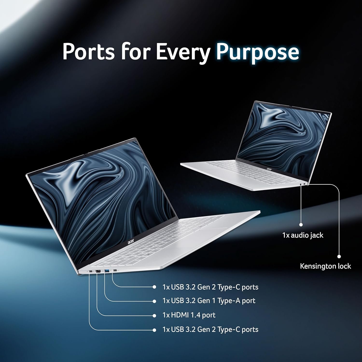 acer Swift Lite 14, Intel Core Ultra 5 115U/16 GB/512 GB/14.1" OLED/Win 11 Home + MSO, Light Silver, 1.1 kg, SFL14-54M, Backlit Keyboard, Premium Thin and Light Laptop - Image 9