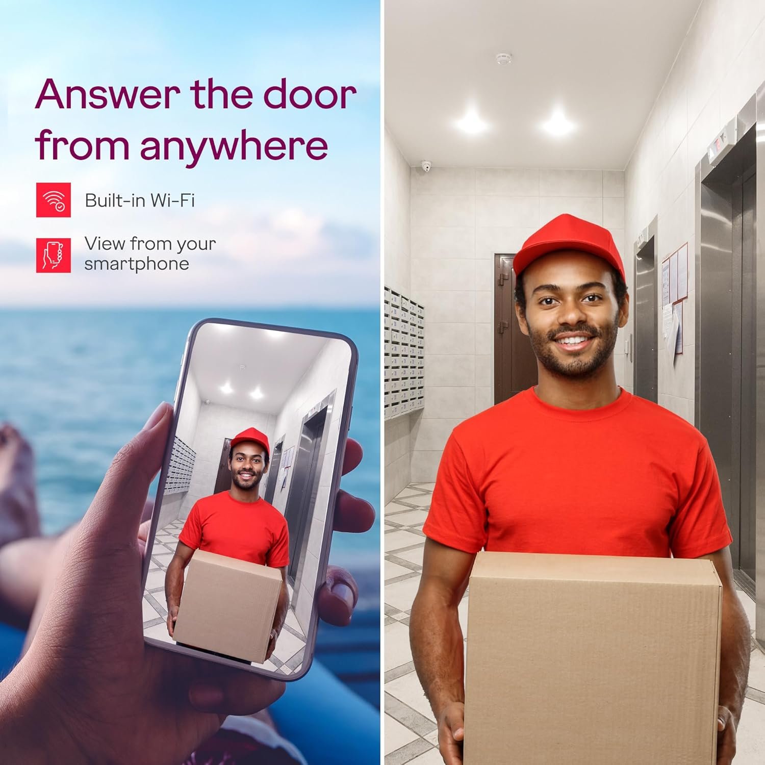 Godrej SeeThru NeX Touch Video Door Phone | 7" HD Touch Display, WiFi Mobile Connectivity, 2MP 1080P Outdoor Camera with Angular Bracket, 2-Way Talk, IR Night Vision, Controls 1 Lock - Image 3