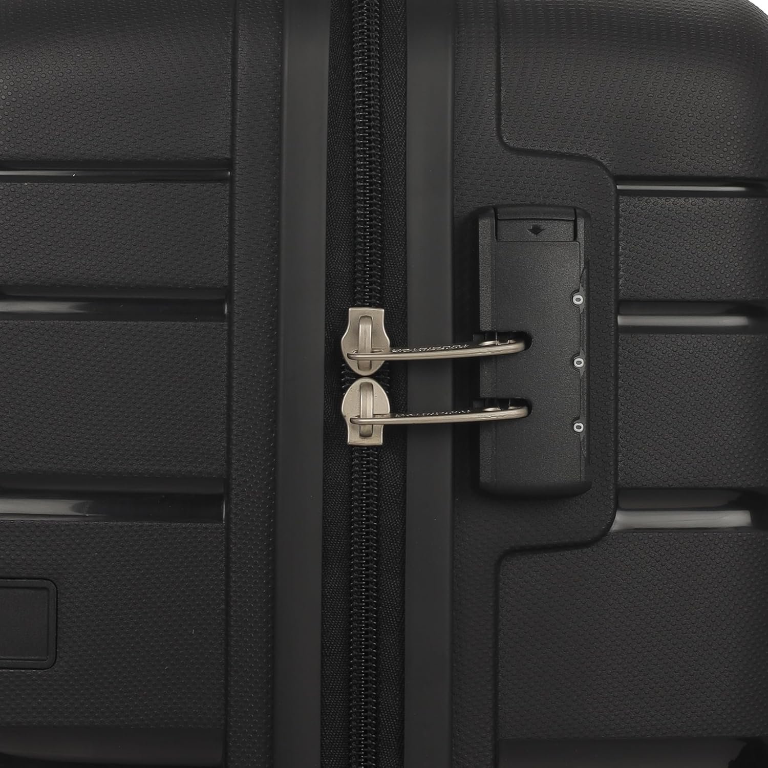 American Tourister Cabin Trolley Bag for Travel | Upland Spinner 55 Cms Polypropylene Hardsided Small Luggage Bag | 4 Wheel Suitcase for Travel | Trolley Bag for Travelling, Black - Image 6