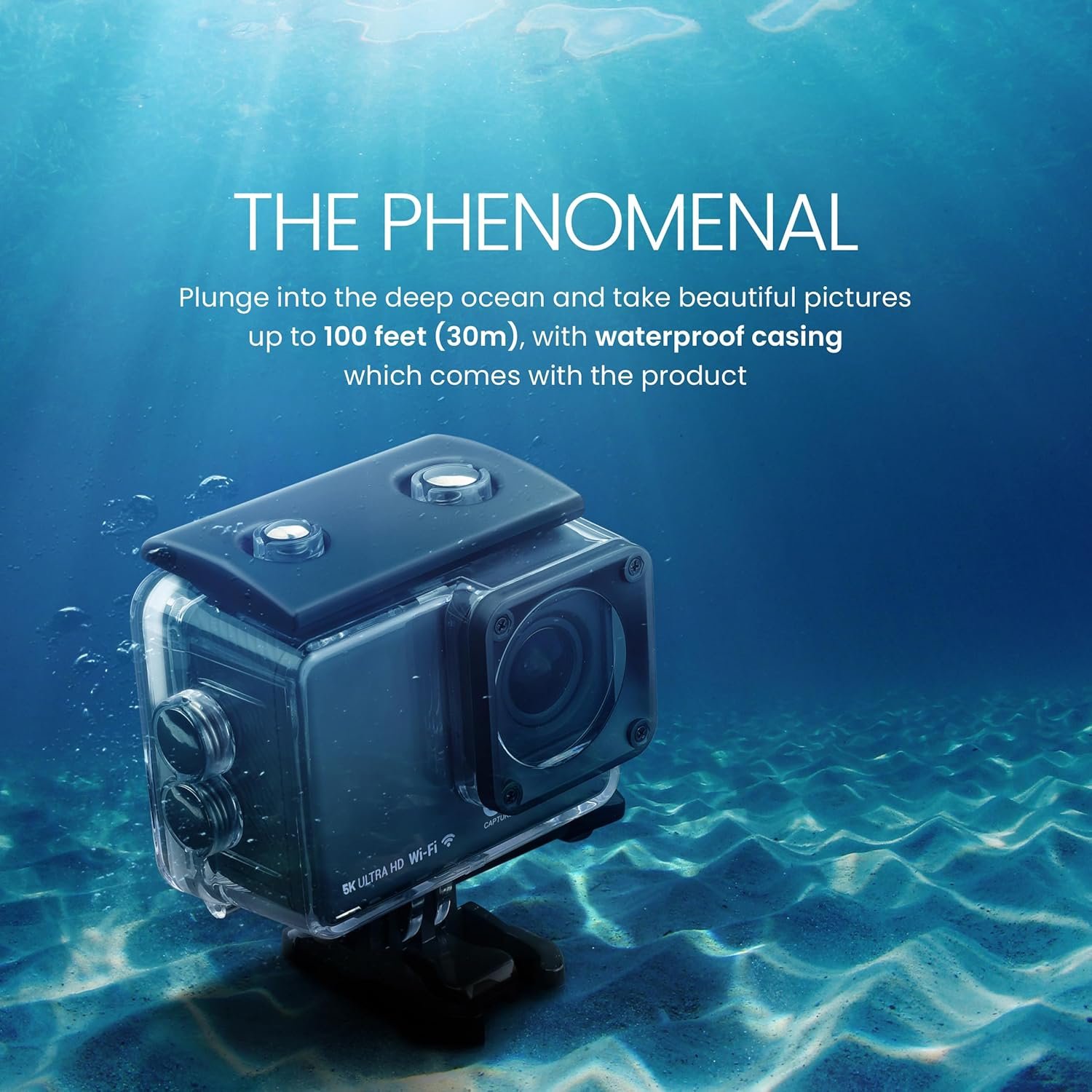 Digitek DAC 002 5K Ultra HD Action Camera - 24MP, 100ft Waterproof, 128GB Support, Dual 1350mAh Batteries, EIS Stabilization, HDMI Output, Inbuilt & External Mic, Speaker - Perfect for Adventure! - Image 3