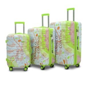 AMERICAN TRAVELLER The Upland Trolley Bag Set of 3 – Cabin, Medium, Large | Travel Suitcase Set | Durable Hard Shell | TSA-Type Lock | Spinner Trolley with Anti-Theft Zippers (3, Rose Pink(Pink))