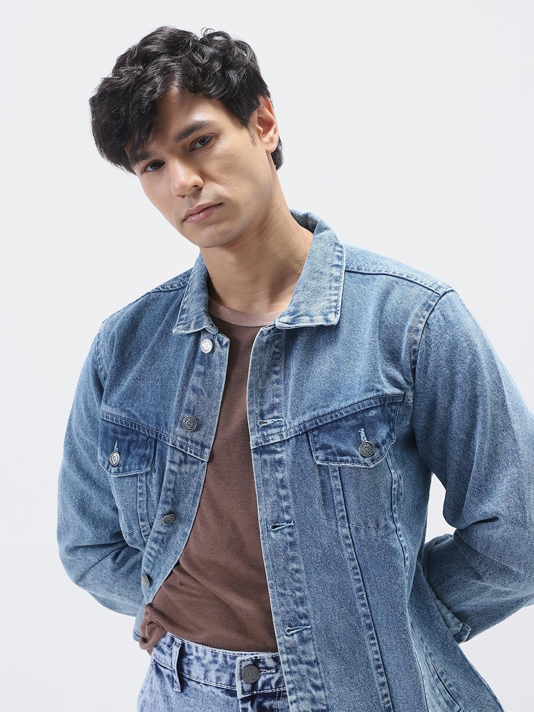 Urbano Fashion Men's Regular Fit Washed Full Sleeve Denim Jacket - Image 6