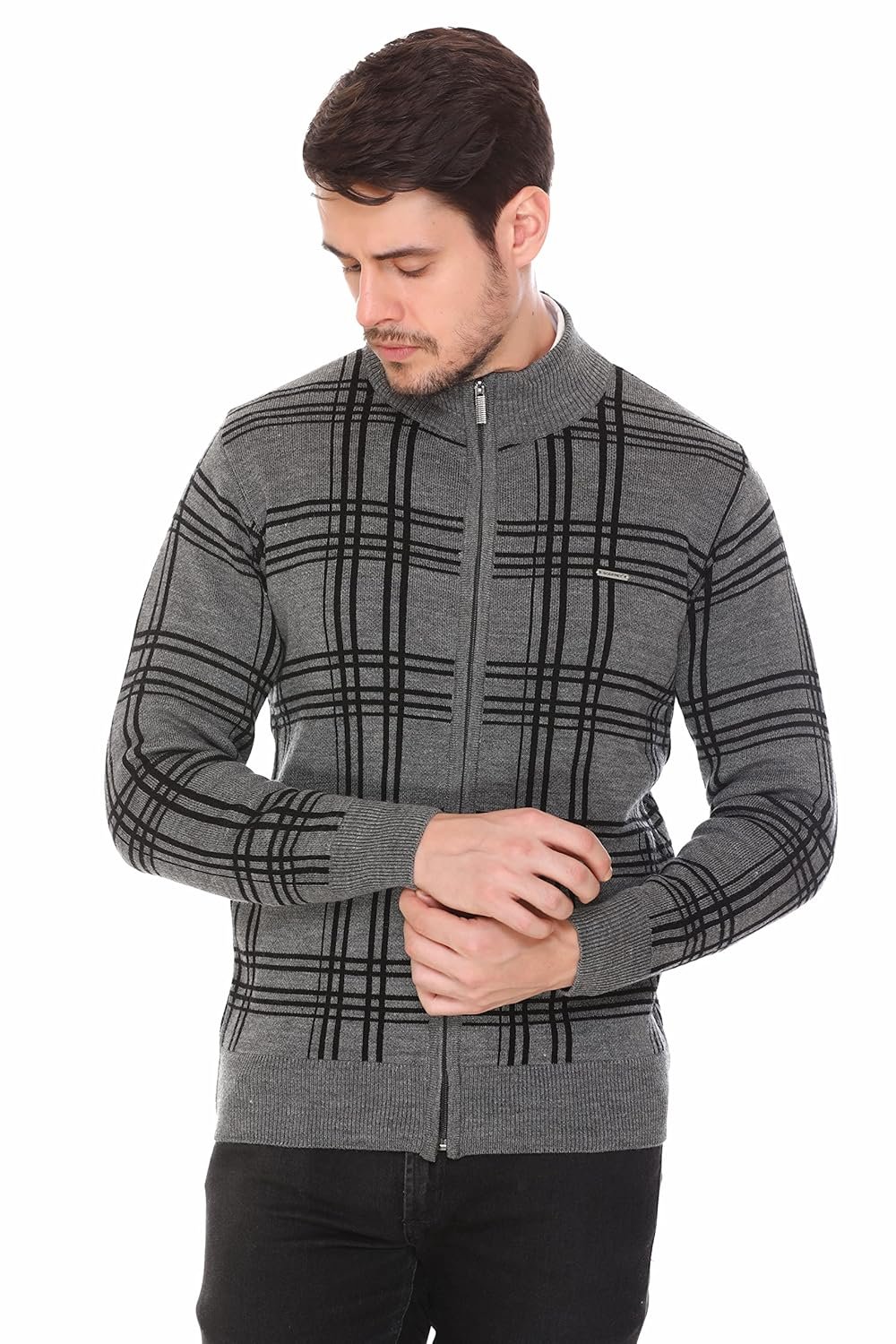 GODFREY Full Sleeve Zipper Sweater for Man Winter Wear -Mens Woolen Sweaters Turtle Neck