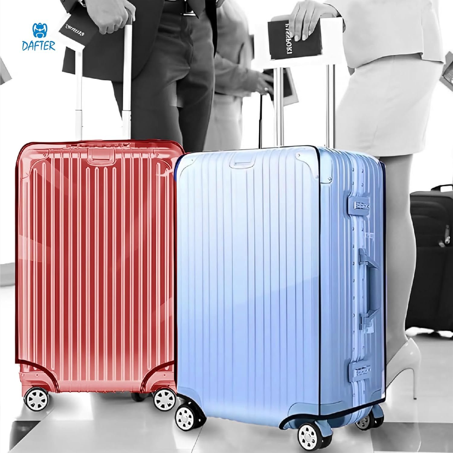 DAFTER 0.40mm Thickness PVC Transparent Luggage Trolley Waterproof Dust proof Suitcase & Trolley Bag Cover with Zipper | Hard Luggage 22 Inches - Suitable for 56cm (Medium Size Suitcase for Any Brand) - Image 7