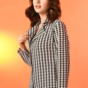 IUGA Women Longline Full Sleeve White, Black Shrug