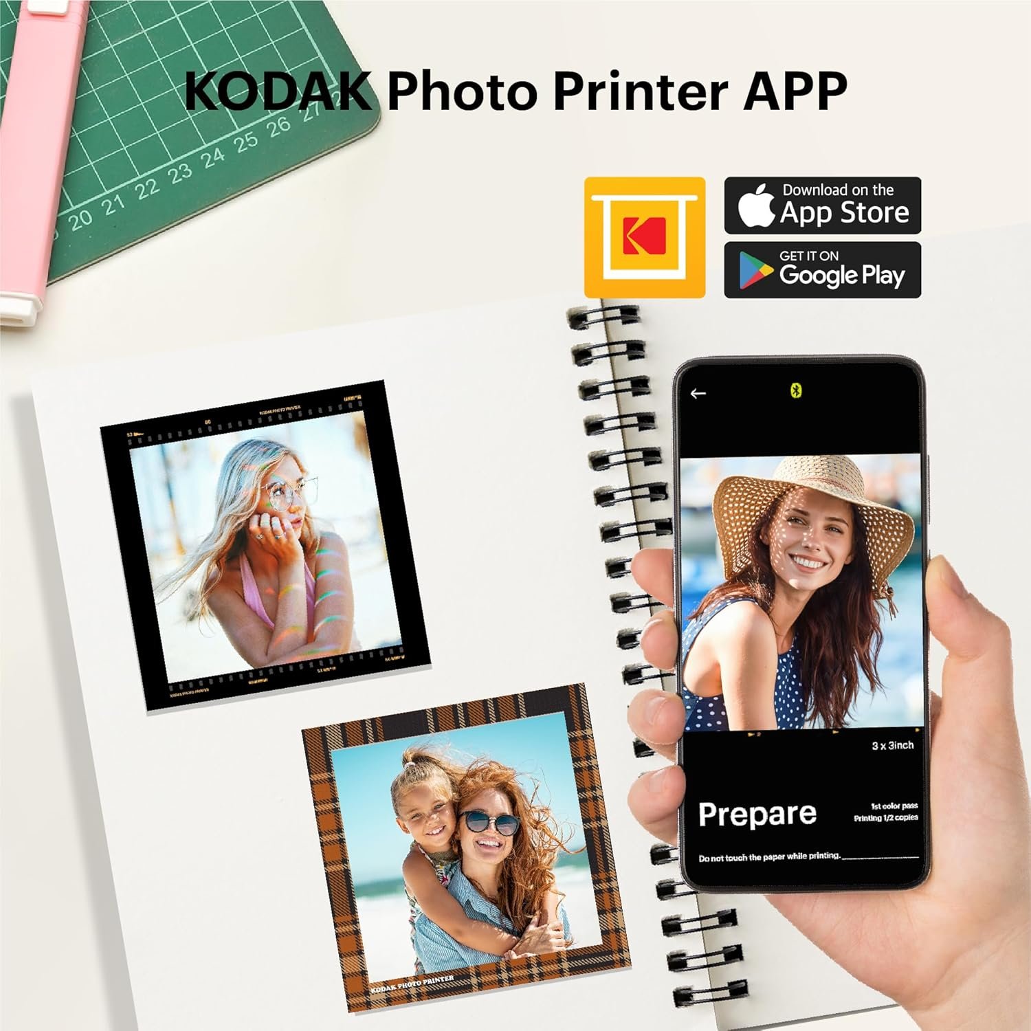 KODAK Mini Shot 3 Retro 4PASS 2-in-1 Instant Camera and Photo Printer (3x3 inches) + 68 Sheets Gift Bundle, White - Image 10