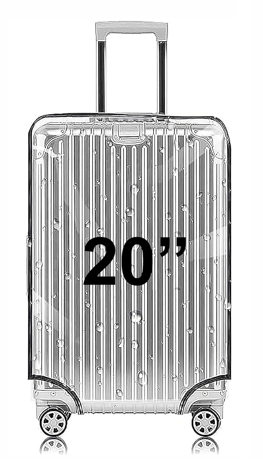 20 Inch Trolley Bag Cover/Suitcase Bag Cover/Waterproof Dustproof Luggage Cover for Wheeled Luggage/Zippered Clear PVC Suitcase Covers Protectors (Small, 20 inch, Set of 1)