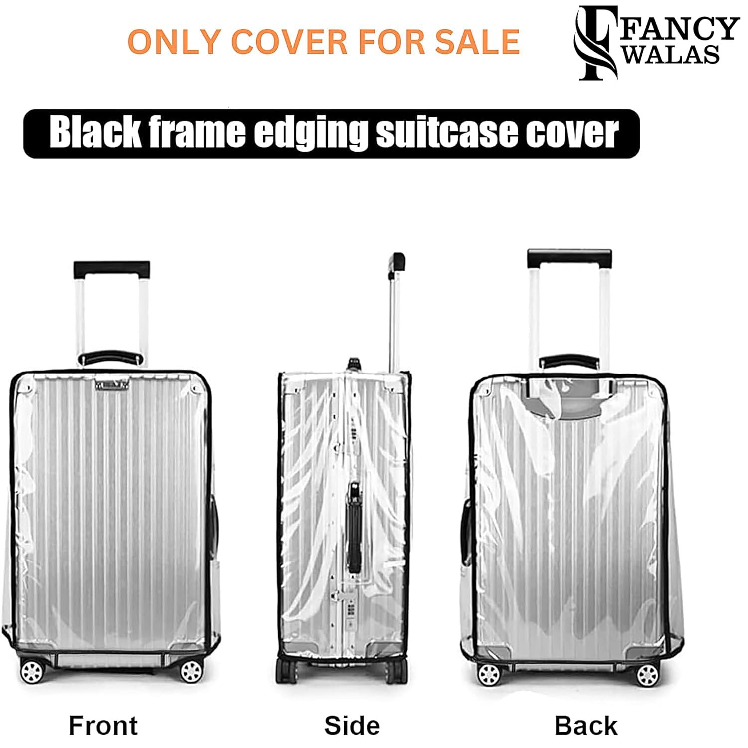 20 Inch Trolley Bag Cover/Suitcase Bag Cover/Waterproof Dustproof Luggage Cover for Wheeled Luggage/Zippered Clear PVC Suitcase Covers Protectors (Small, 20 inch, Set of 1) - Image 2