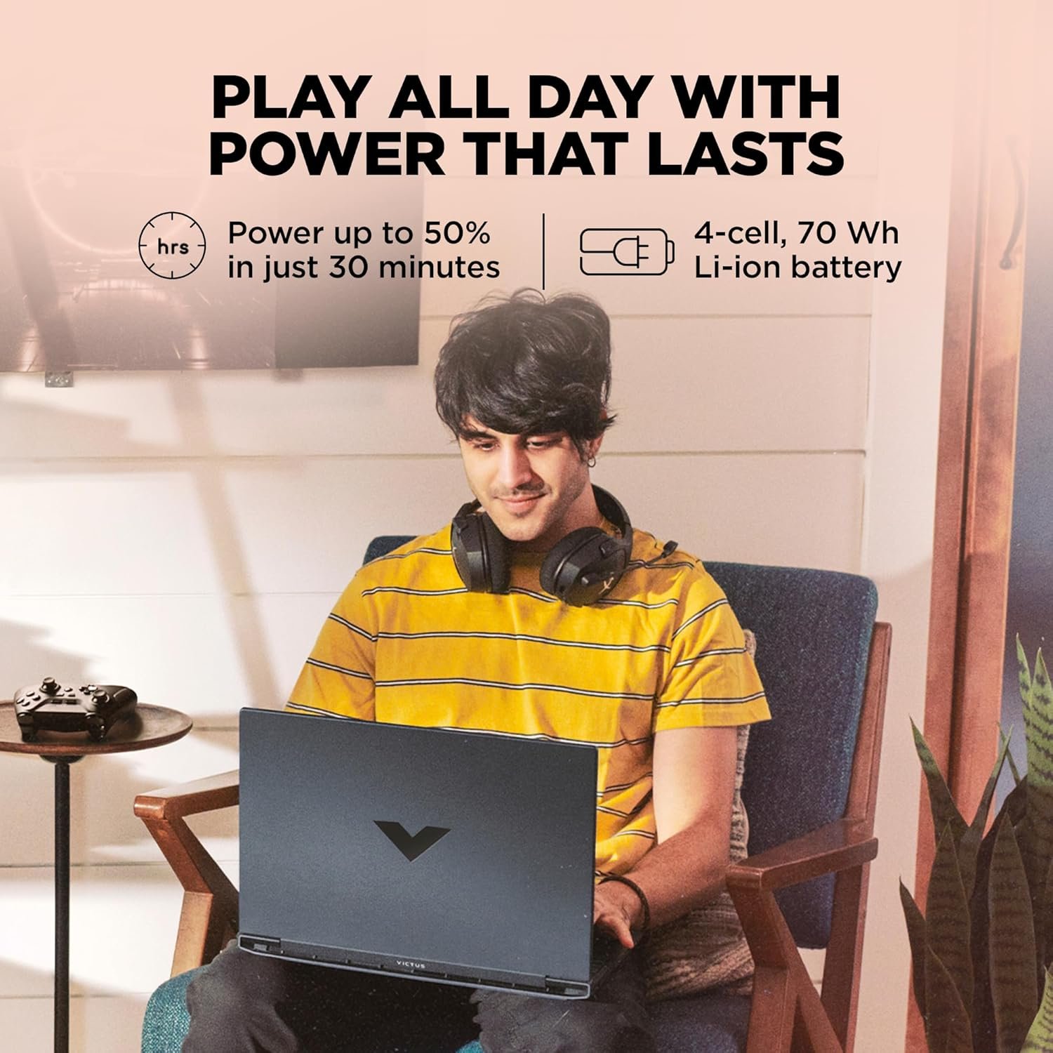 HP Smartchoice Victus, 13th Gen Intel Core i7-13620H, 8GB RTX 5050, 24GB DDR5(Upgradeable) 1TB SSD, 144Hz, FHD, 15.6''/39.6cm, Win11, M365* Office24, Mica Silver, 2.29kg, fa2309TX, RGB Gaming Laptop - Image 7