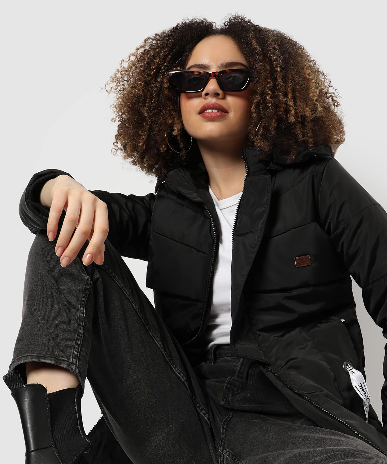 Campus Sutra Women's Polyester Standard Length A-Line Coat - Image 7